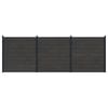 vidaXL Fence Panel 3 pcs WPC and Aluminium Black