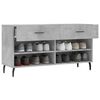 vidaXL Shoe Bench Concrete Grey 102x35x55 cm Engineered Wood