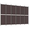 vidaXL 6-Panel Room Divider Brown 300x200 cm Fabric