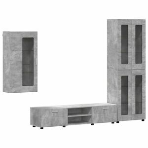 vidaXL TV Cabinet Set with Drawer FLORIN Concrete Grey Engineered Wood
