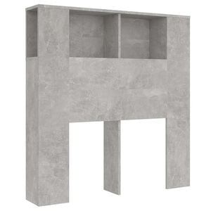 vidaXL Headboard Cabinet Concrete Grey 100x18,5x102,5 cm