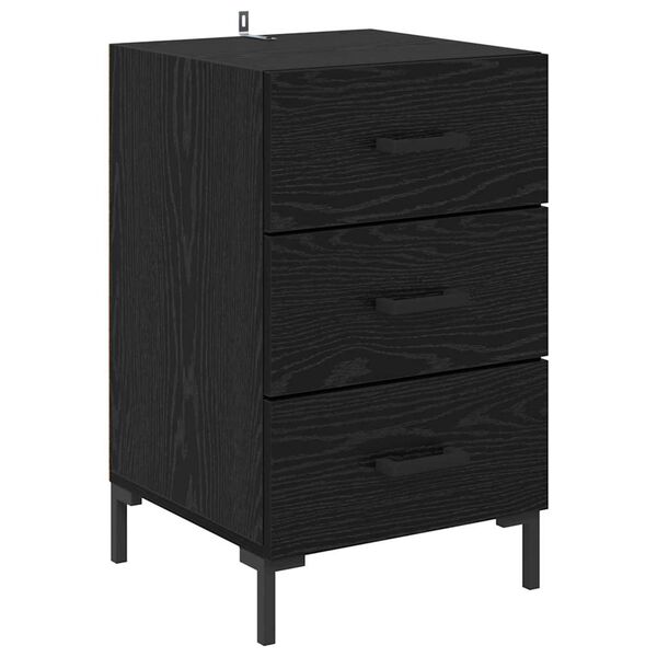 vidaXL Bedside Cabinet Black Oak 40 x 40 x 66 cm Engineered Wood