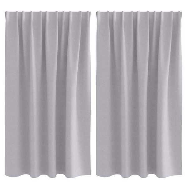 vidaXL Blackout Curtains with Rings 2 pcs Metal Grey 140 x 140 cm
