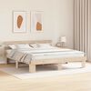 vidaXL Bed Frame with Headboard Natural 200 x 200 cm Solid Pine Wood