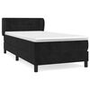 vidaXL Box Spring Bed with Mattress Black 100x200 cm Velvet
