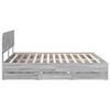 vidaXL Bed Frame with Drawer Grey Sonoma 200 x 200 cm Engineer Wood