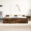 vidaXL Bed Frame without Mattress Smoked Oak 180x200 cm Super King