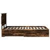 vidaXL Bed Frame with Drawer Smoked Oak 135 x 190 cm Engineered Wood