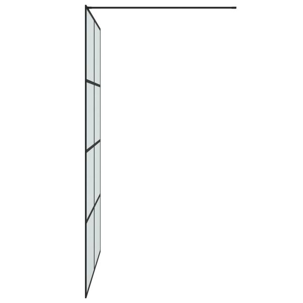 vidaXL Walk-in Shower Wall Black 140x195 cm Frosted ESG Glass