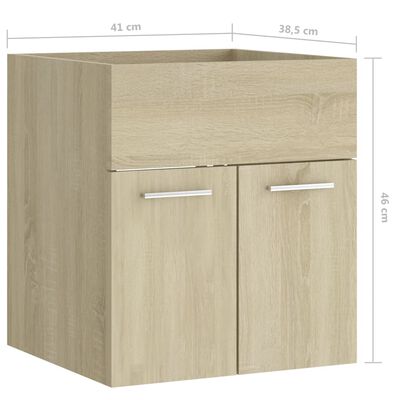 vidaXL Sink Cabinet Sonoma Oak 41x38.5x46 cm Engineered Wood