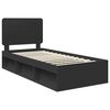vidaXL Bed Frame with Headboard Black 90 x 190 cm Solid Pine Wood