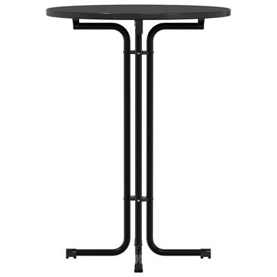 vidaXL Dining Table Black Ø80x110 cm Engineered Wood and Steel