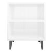 vidaXL Bed Cabinet with Metal Legs High Gloss White 40x30x50 cm