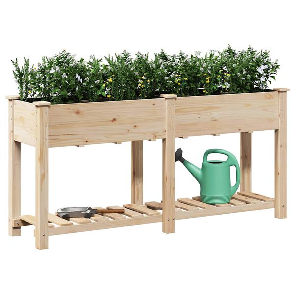 vidaXL Garden Planter Beige 161 x 43 x 76.5 cm Solid Fir Wood