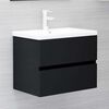 vidaXL Sink Cabinet with Built-in Basin Black Engineered Wood