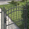 vidaXL Fence Gate with Spikes Grey 150 x 100 cm Powder-coated steel