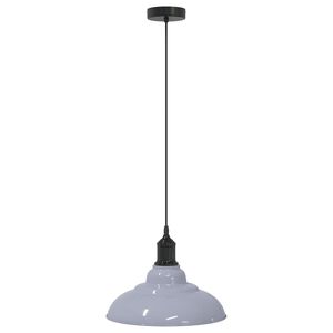 vidaXL Pendant Lamp Height Adjustable E27 Gloss Grey &Oslash; 31 cm Metal