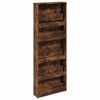 vidaXL Shoe Cabinet with Mirror 5-Layer Smoked Oak 63x17x169.5 cm