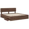 vidaXL Bed Frame with Headboard Brown Oak 200 x 200 cm Engineered Wood