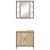 vidaXL Bathroom Furniture Set with Shelf 2 pcs Brown Engineered wood