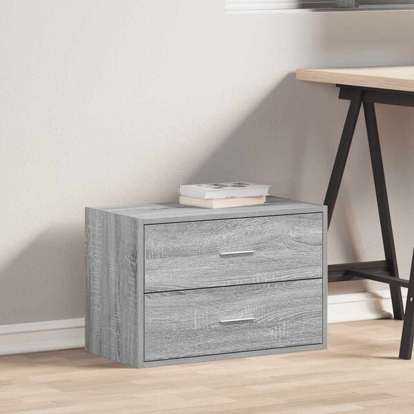 vidaXL Cabinet with 2 Drawers Grey Sonoma 60x31x40 cm Engineered Wood