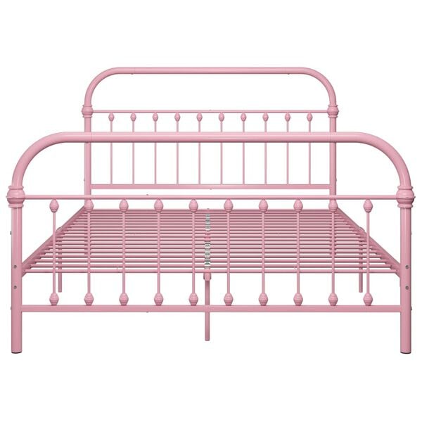 vidaXL Bed Frame without Mattress Pink Metal 140x200 cm