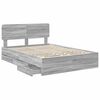 vidaXL Bed Frame with Drawer Grey Sonoma 160 x 200 cm Engineered Wood