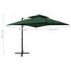 vidaXL Cantilever Garden Parasol with Double Top 250x250 cm Green