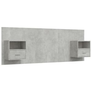vidaXL Bed Headboard with Cabinets Concrete Grey Engineered Wood