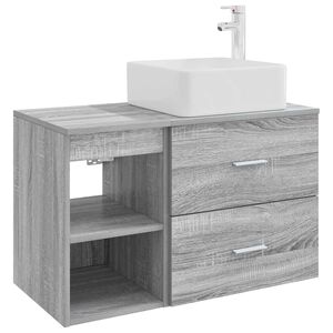 vidaXL Bathroom Furniture Set 2 pcs Grey Sonoma Engineered Wood