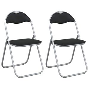 vidaXL Folding Chair 2 pcs Black and Grey 48 x 43.5 x 81 cm