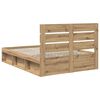 vidaXL Bed Frame Artisian Oak 140 x 190 cm Solid Pine Wood