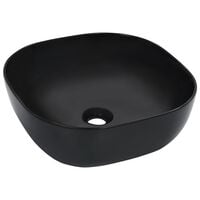 vidaXL Wash Basin 42.5x42.5x14.5 cm Ceramic Black