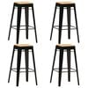 vidaXL Bar Stool | Set of 4 | Black and brown