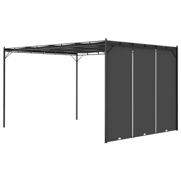 vidaXL Garden Gazebo with Side Curtain 4x3x2.25 m Anthracite