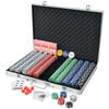vidaXL Poker Set with 1000 Chips Aluminium