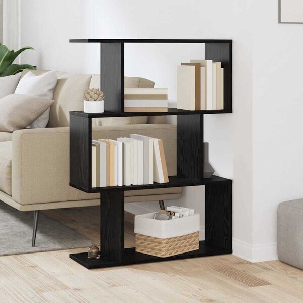 vidaXL Book Cabinet Black Oak 70 x 14 x 97 cm Engineered Wood