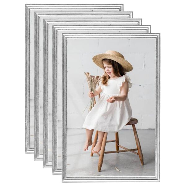 vidaXL Photo Frames Collage 5 pcs for Wall Silver 70x90cm MDF