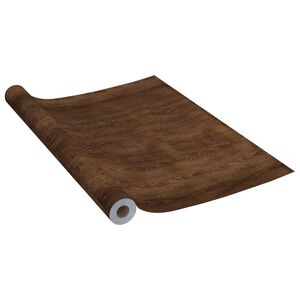 vidaXL Door Film | Dark Oak | PVC | 500x90 cm | Durable | Self-Adhesive Film