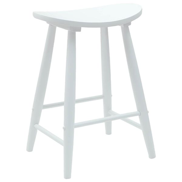 vidaXL Dining Chairs 2 pcs White 46 x 37 x 63 cm Solid Rubber Wood