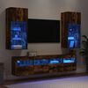 vidaXL 5 Piece TV Wall Units with LED Smoked Oak Engineered Wood