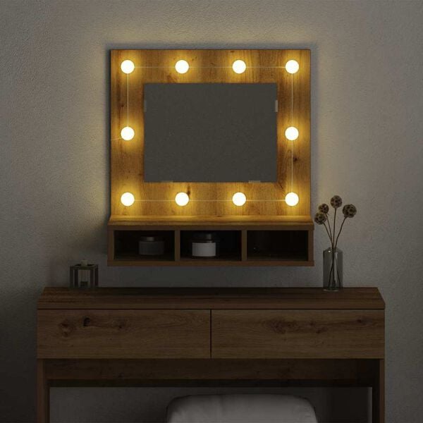 vidaXL Mirror Cabinet Artisan Oak 60 x 31.5 x 62 cm Engineered Wood