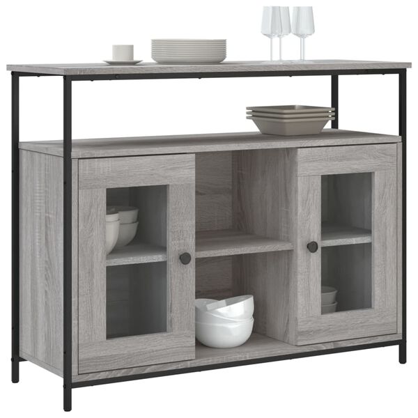 vidaXL Sideboard Grey Sonoma 100x35x80 cm Engineered Wood