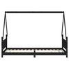 vidaXL Kids Bed Frame Black 90x200 cm Solid Wood Pine