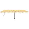 vidaXL Manual Retractable Awning with LED 600x300 cm Yellow and White