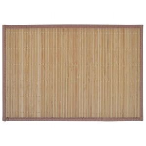 6 Bamboo Placemats 30 x 45 cm Brown