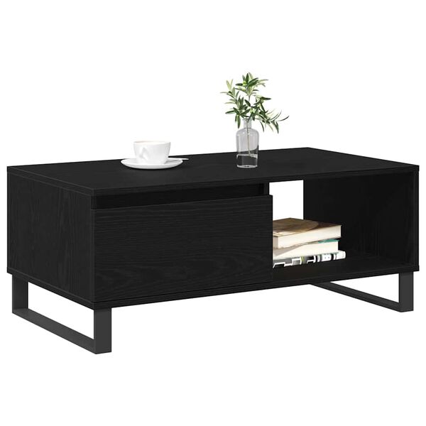 vidaXL Coffee Table Black Oak 90 x 50 x 36.5 cm Engineered Wood