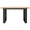 vidaXL Coffee Table O-Frame 70x70x40 cm Solid Wood Pine and Steel