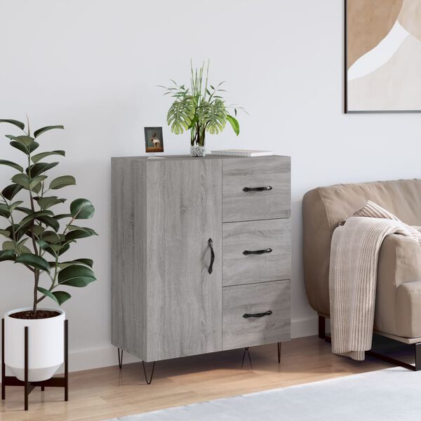 vidaXL Sideboard Grey Sonoma 69.5x34x90 cm Engineered Wood