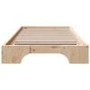 vidaXL Bed Frame Natural 75 x 190 cm Solid Pine Wood